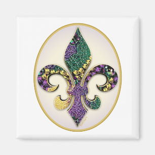 Aimant Mardi Gras Bead Fleur de lis