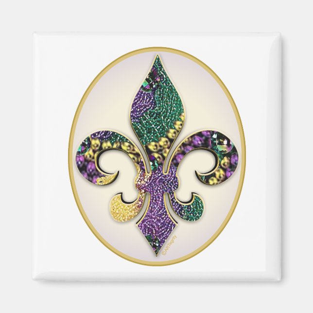 Aimant Mardi Gras Bead Fleur de lis (Devant)