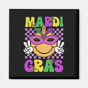 Aimant Mardi Gras Carnaval Sourire Visage Masque Plumes G