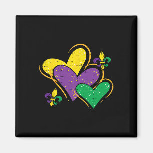 Aimant Mardi Gras Coeurs Mignonne tenue Femmes Filles Enf
