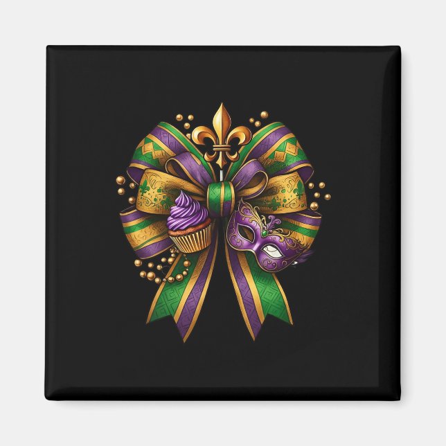 Aimant Mardi Gras Coquette Bow 1 (Devant)