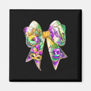 Aimant Mardi Gras Coquette Bow Gros Mardi Nouvelle-Orléan