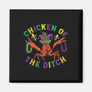 Aimant Mardi Gras Crawfish Poulet De L'Épingle Retro Par