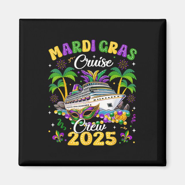 Aimant Mardi Gras Cruise Crew 2025 Trip New Orleans Famil (Devant)