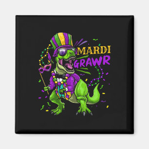 Aimant Mardi Gras Dabbing T Rex Dinosaure Mardi Grawr Per