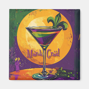 Aimant Mardi Gras de milieu de siècle Cocktail Fleur De L