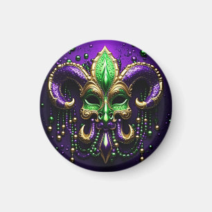 Aimant Mardi Gras Fleur De Lis Design