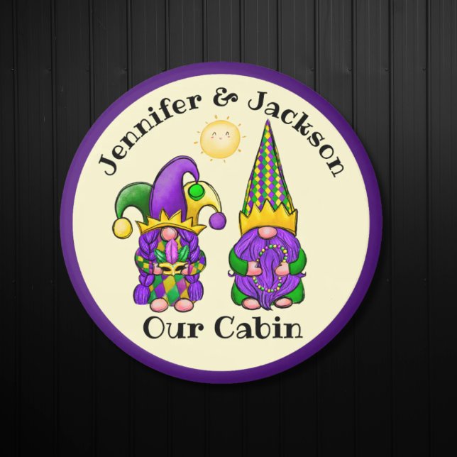 Aimant Mardi Gras Gnome Marqueur de deux portes de croisi (Mardi Gras Couple | Cruise Door Stateroom Marker)