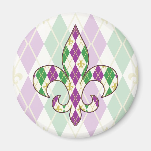 Aimant Mardi Gras Jacquard (Devant)