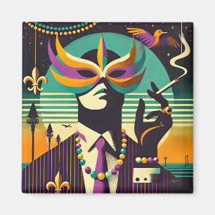 Aimant Mardi Gras l'Homme qui Fume