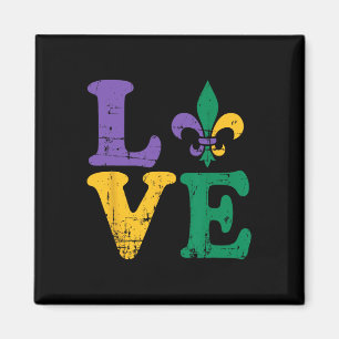 Aimant Mardi Gras Love Fleur De Lis