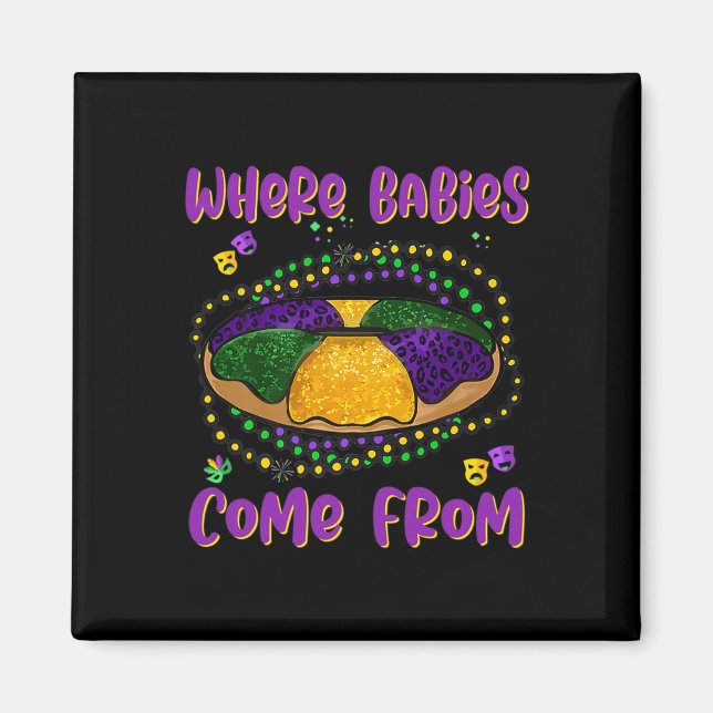 Aimant Mardi Gras Où Les Bybies Viennent Du King Cake 1 (Devant)