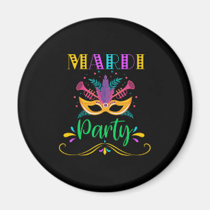 Aimant Mardi Gras Parti Mardi Mas Masquerade coloré
