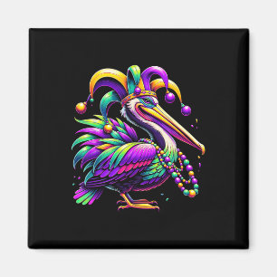 Aimant Mardi Gras Pelican Louisiana Jester Casquette B
