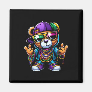 Aimant Mardi Gras Pour Garçons Hommes Hip hop Ours Nouvel