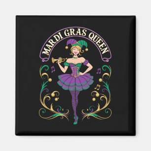 Aimant Mardi Gras Queen Fun Carnival Mardi Gras Pour Les