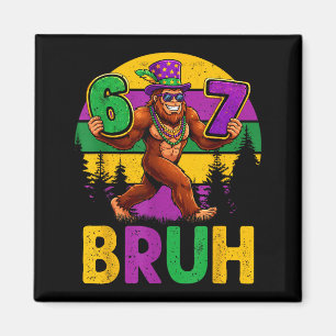 Aimant Mardi Gras Six Seven 6 7 Bruh Mème Bigfoot Sasquat