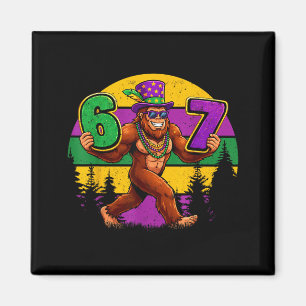 Aimant Mardi Gras Six Seven 6 7 Mème Bigfoot Sasquatch Bo