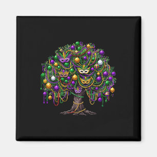 Aimant Mardi Gras Tree Beads New Orleans 2025 Festival Be