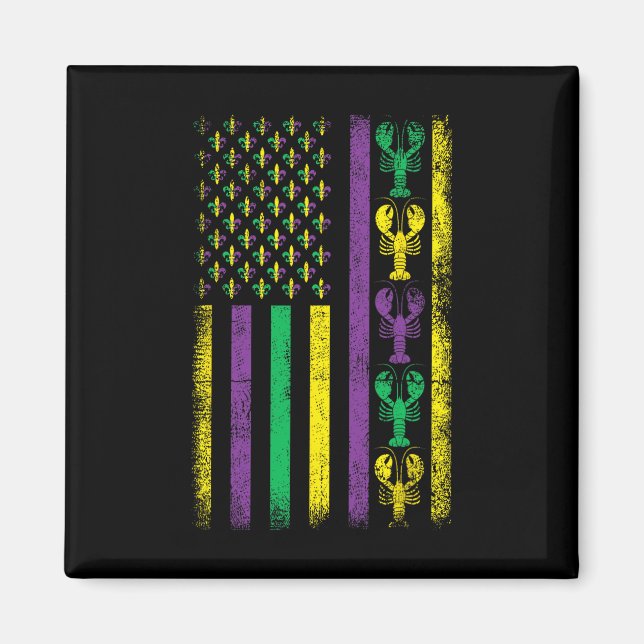 Aimant Mardi Gras Usa Drapeau Américain Mardi (Devant)