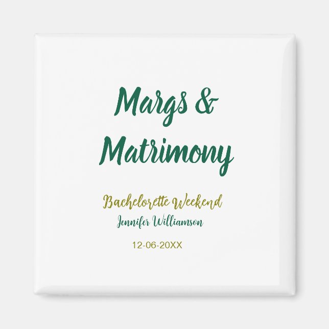 Aimant Margs et mariage ajoutent le nom de la date de la  (Devant)