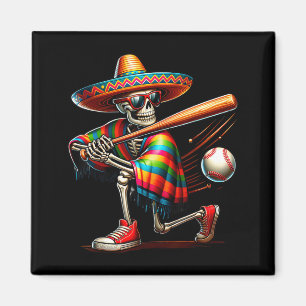 Aimant Mariachi squelette baseball cinco de mayo mexicain