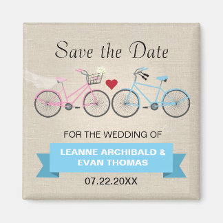 Aimant Mariage à deux vélos Enregistrer la date