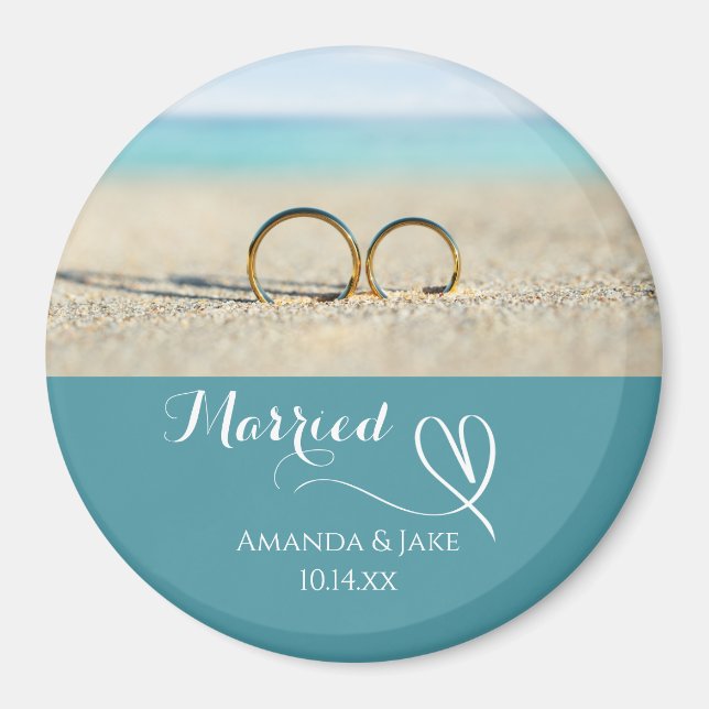 Aimant Mariage à la plage Destination personnalisée (Devant)