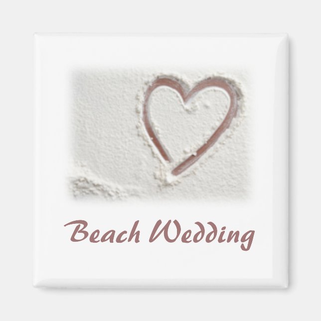 Aimant Mariage Beach Sand Heart (Devant)