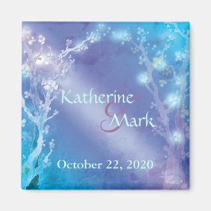 Aimant Mariage bleu chatoyant Enregistrer la date