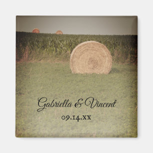 Aimant Mariage campagnard Farm Hay Bales