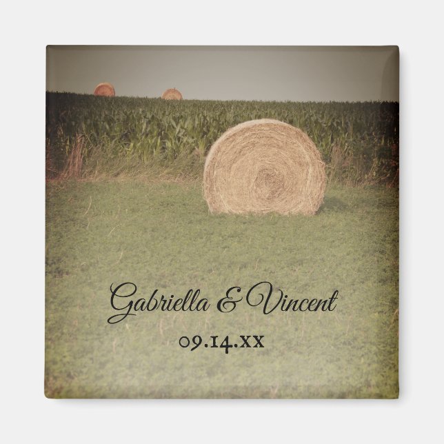 Aimant Mariage campagnard Farm Hay Bales (Devant)
