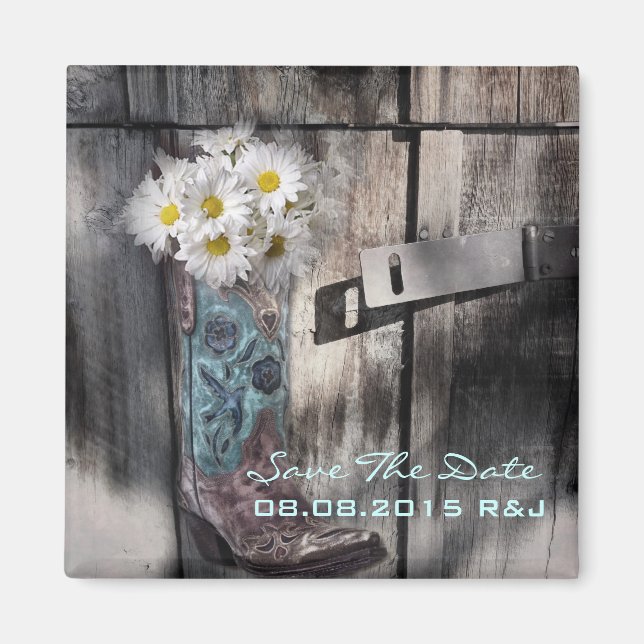 Aimant mariage campagnard occidental daisy enregistrer la (Devant)