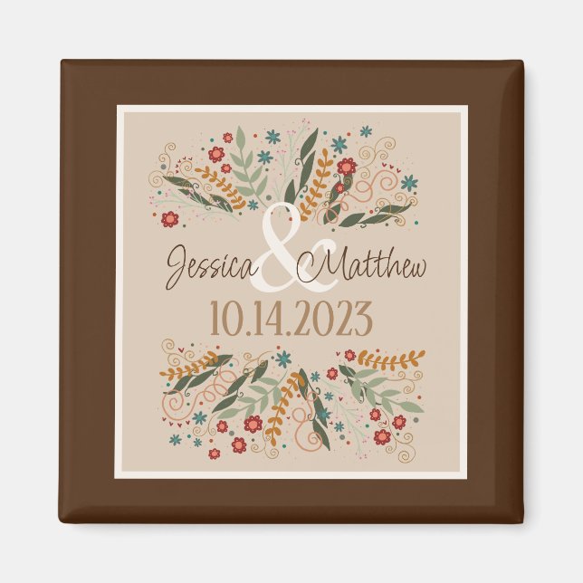 Aimant Mariage Champêtre Élégance Moderne Inspirante (Devant)