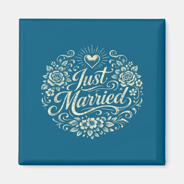 Aimant Mariage classique amour de jeunes mariés lune de m (Devant)