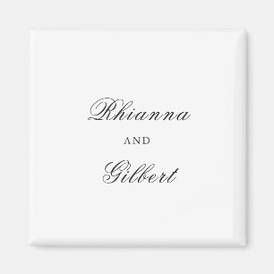 Aimant Mariage Classique Noir et Blanc Intemporel