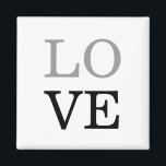 Aimant Mariage d'amour de script noir gris<br><div class="desc">Vous pouvez facilement changer les polices et les couleurs. Vous pouvez également ajouter votre logo et l'image arrière - plan comme vous le souhaitez.</div>