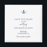 Aimant Mariage d'Ancre bleu marine Monogram<br><div class="desc">Faites de votre grande journée inoubliable avec cette Ancre bleu marine Monogramme Enregistrer l'aimant de date. Avec un minimaliste arrière - plan blanc, un texte bleu marine et un monogramme d'ancre intemporel avec les initiales du couple, cet aimant mêle style côtier propre et fonctionnalité quotidienne. Parfait pour les mariages à...</div>