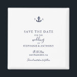 Aimant Mariage d'Ancre bleu marine Monogram<br><div class="desc">Faites de votre grande journée inoubliable avec cette Ancre bleu marine Monogramme Enregistrer l'aimant de date. Avec un minimaliste arrière - plan blanc, un texte bleu marine et un monogramme d'ancre intemporel avec les initiales du couple, cet aimant mêle style côtier propre et fonctionnalité quotidienne. Parfait pour les mariages à...</div>