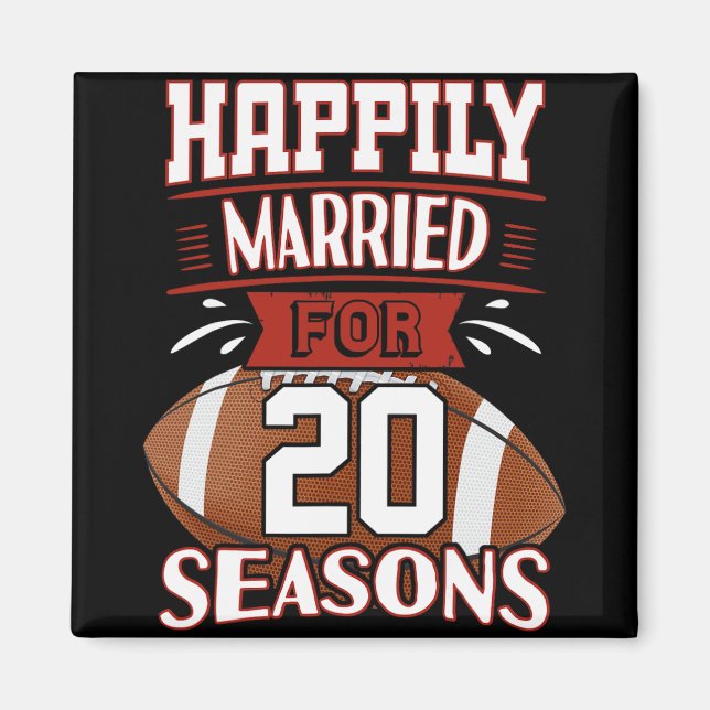 Aimant Mariage de 20 ans - 20e anniversaire Idée cadeau T (Devant)