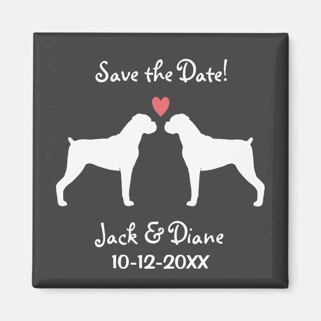Aimant Mariage de Boxers Enregistrer la Date (Devant)