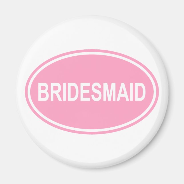 Aimant Mariage de Bridesmaid Oval Pink (Devant)