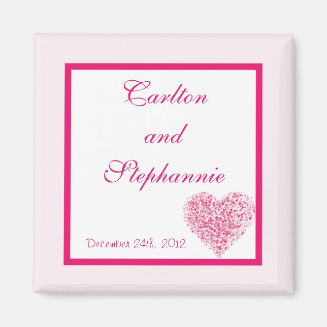 Aimant Mariage de coeur rose clair Favoriser (Devant)