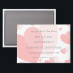 Aimant Mariage de conception Coeurs de couleur rose<br><div class="desc">Mariage enregistrer la date magnet coeurs design. Customisez ce mariage de couleur rose enregistrer l'aimant de date avec vos détails mariages. Si vous avez besoin d'aide pour vous customiser,  contactez-nous via le lien de cette page. Coeurs de couleur rose design mariage personnalisé enregistrer la date aimant</div>