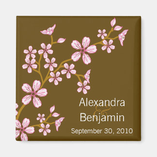 Aimant Mariage de fleurs de cerisier rose doux Favoriser