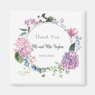 Aimant Mariage de fleurs d'hibiscus blanc merci
