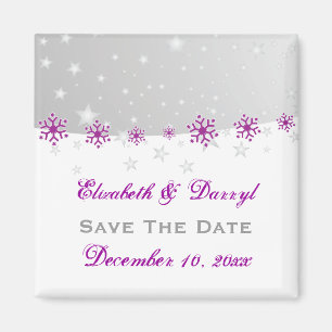 Aimant Mariage de flocon blanc gris argenté Enregistrer l