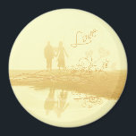 Aimant Mariage de la plage de Coeur Jaune<br><div class="desc">Misty Beach T-shirts de mariage,  Cartes,  Magnets,  Boutons,  Stickers,  Tabliers,  Mousepads et Faveurs de mariage tordus et grondés</div>