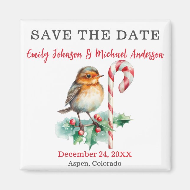 Aimant Mariage de Noël Date à retenir (Devant)