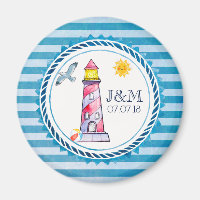 Mariage de phare à aquarelle rouge